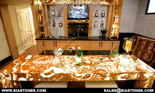 Brown Onyx Bar Counter