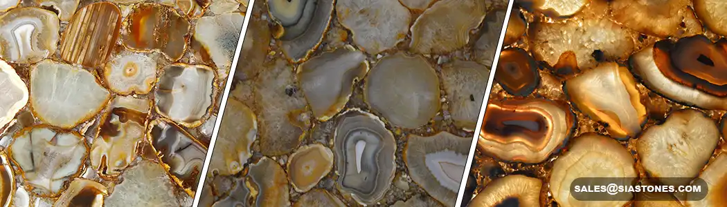 Brown Agate Semi-Precious Slab Collection