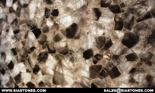 Dark Smoky Quartz Backlit Slab