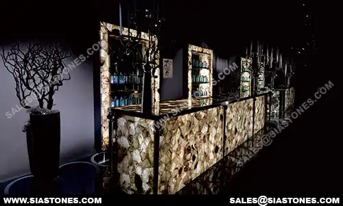Dark Smoky Quartz Crystal Gemstone Countertop