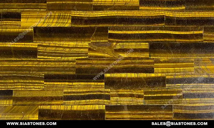 Golden Yellow Tiger Eye Gemstone Brick Pattern