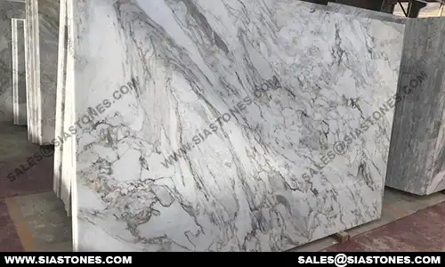 Laybid Wavy White Marble Slab 1