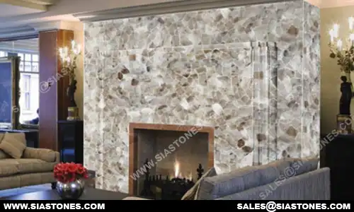 Light Smoky Quartz Fireplace Surround