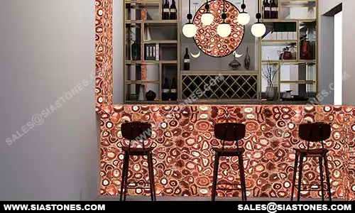 Red Agate Bar Countertop