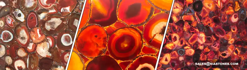 Red Agate Semi-Precious Slab Collection