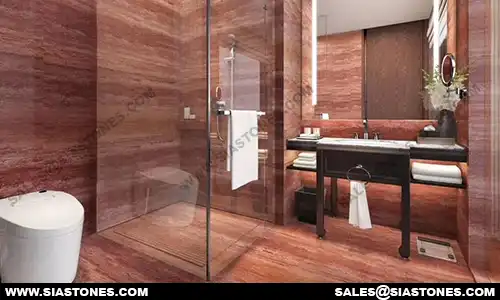 Red Travertine Bathroom 5