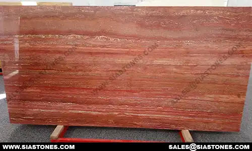 Red Travertine Slab 1