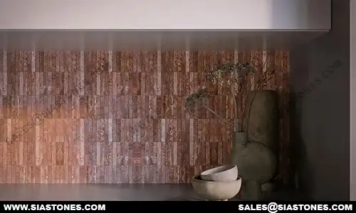 Red Travertine Wall 1
