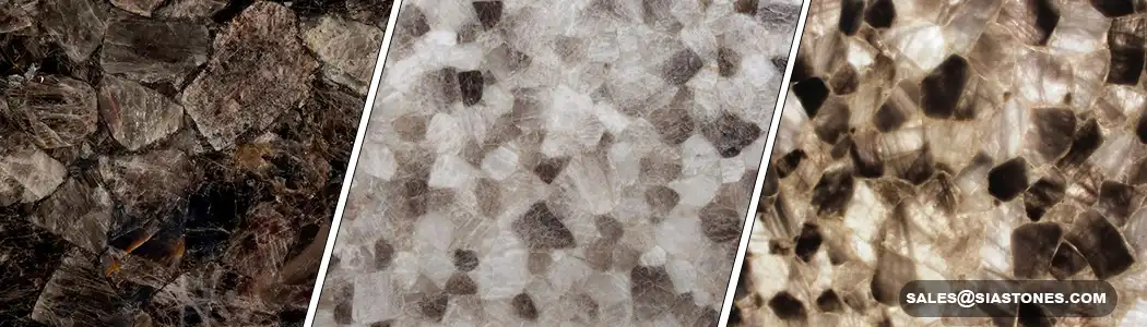 Smoky Quartz Semi-Precious Slab Collection
