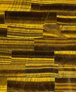 Golden Tiger Eye Gemstone Brick Pattern Tile Sample