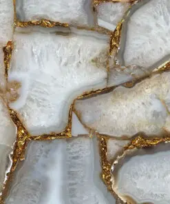 White Agate Gold Fill Tile Sample