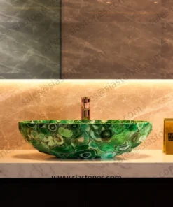 Alternative view of Green Agate Crystal Cut Basin