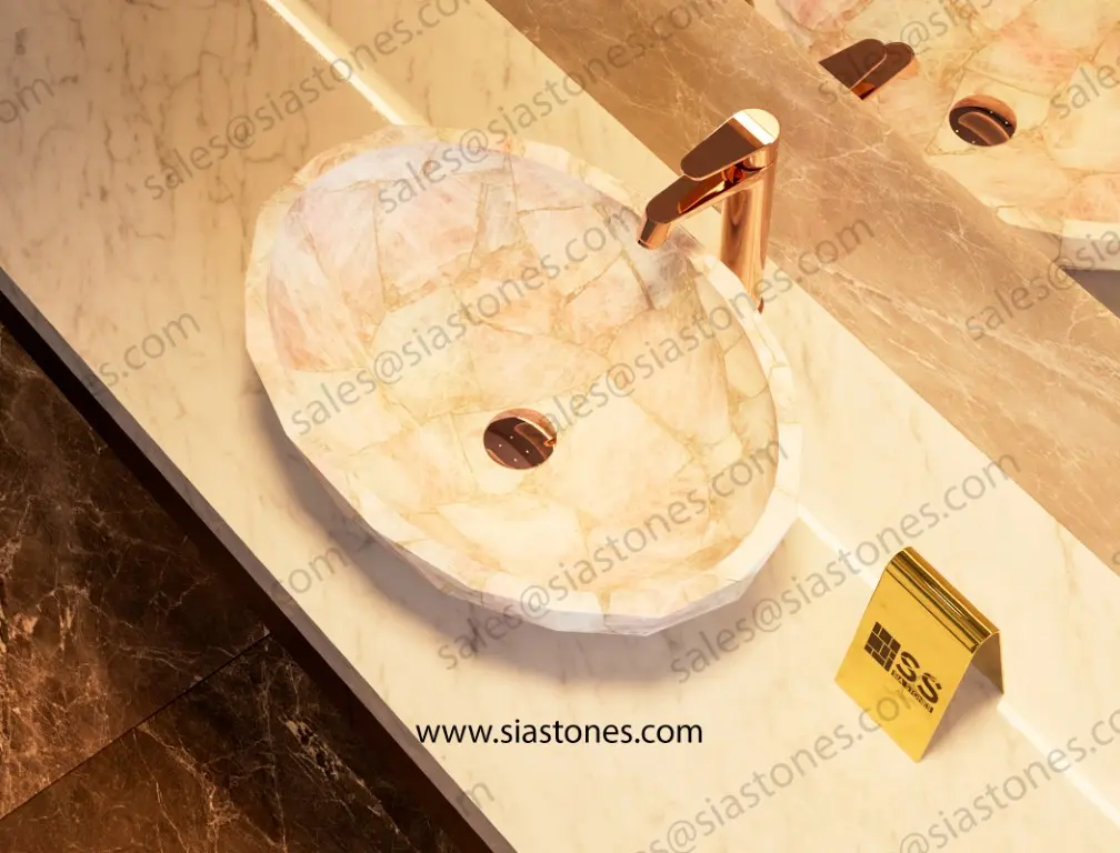 Pink Quartz Crystal Cut Basin - Image 3