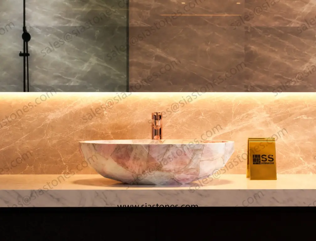 Pink Quartz Crystal Cut Basin - Image 2
