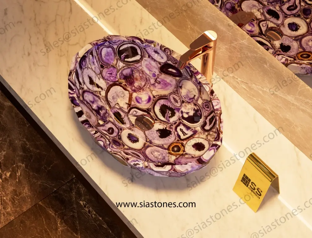 Purple Agate Crystal Cut Basin - Image 3
