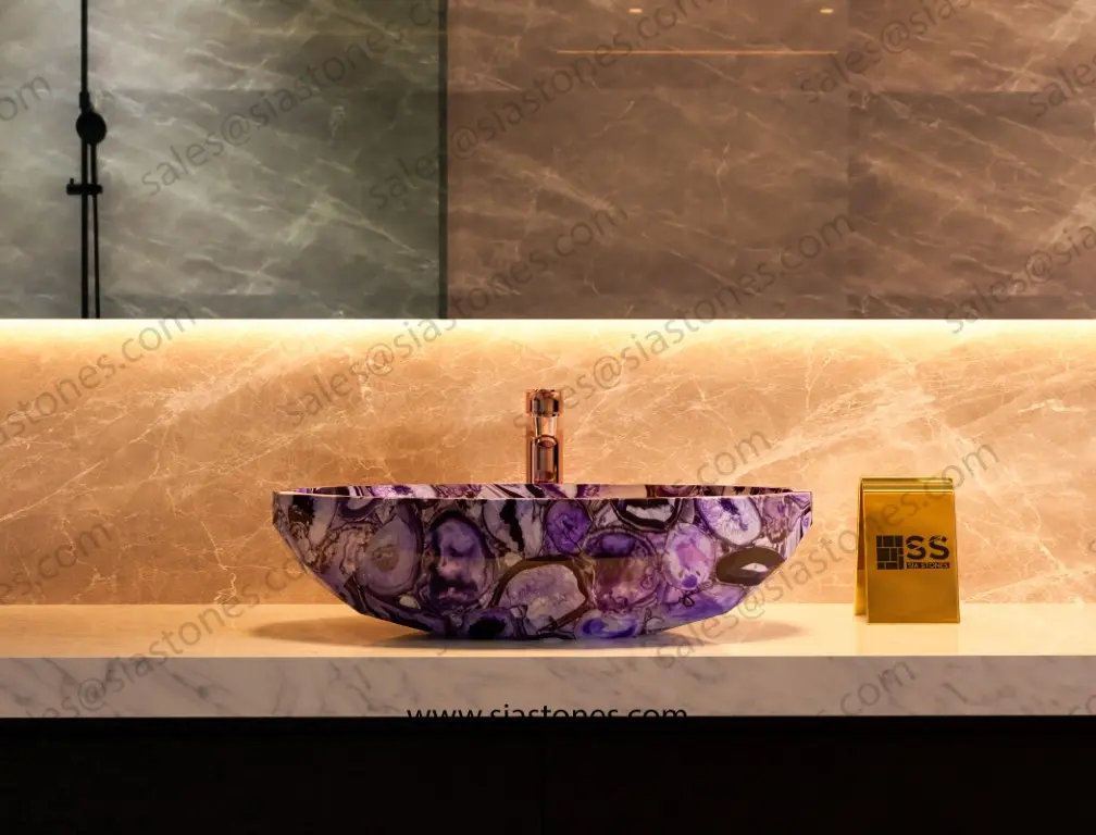 Purple Agate Crystal Cut Basin - Image 2