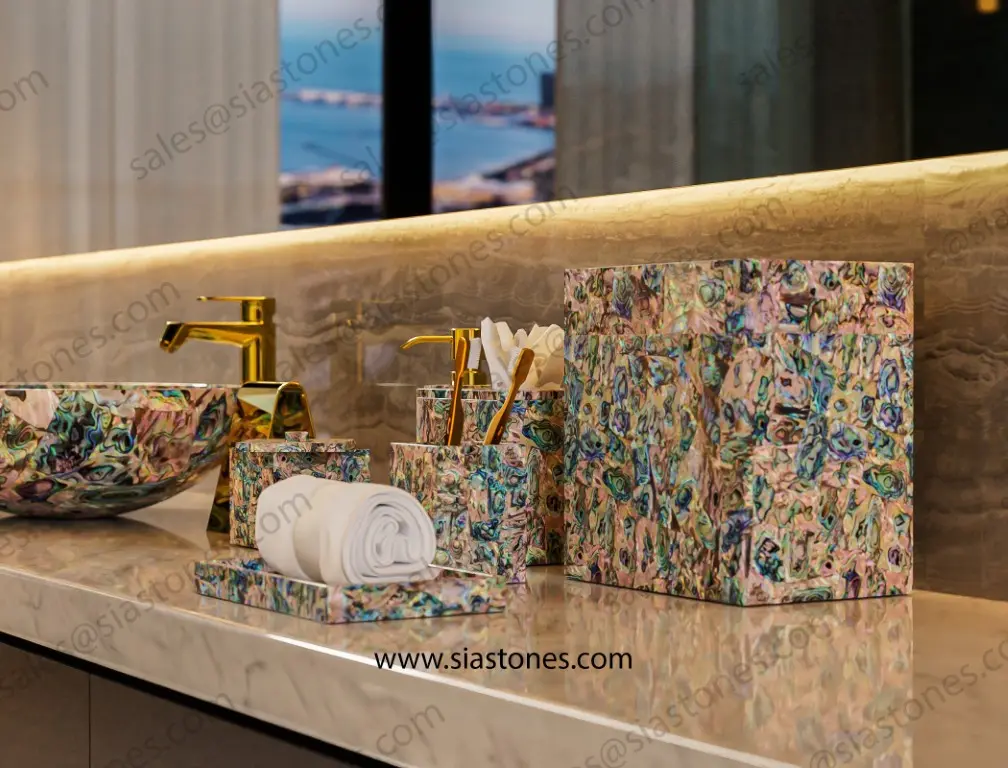 Abalone Shell Bath Accessories Set - Image 4