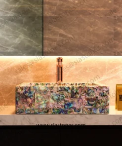 Alternative view of Abalone Shell Square Sloped Basin