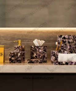 Alternative view of Amethyst Gemstone Bath Accessories Set