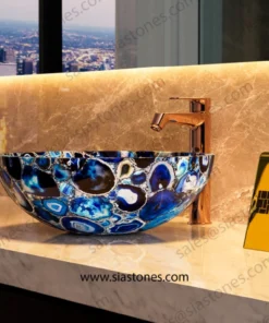 Alternative view of Blue Agate Round Wash Basin