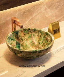 Emerald Green Fluorite Round Wash Basin