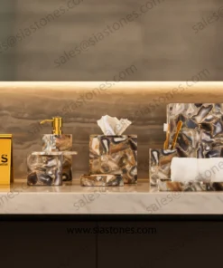 Alternative view of Gava Grey Agate Bath Accessories Set