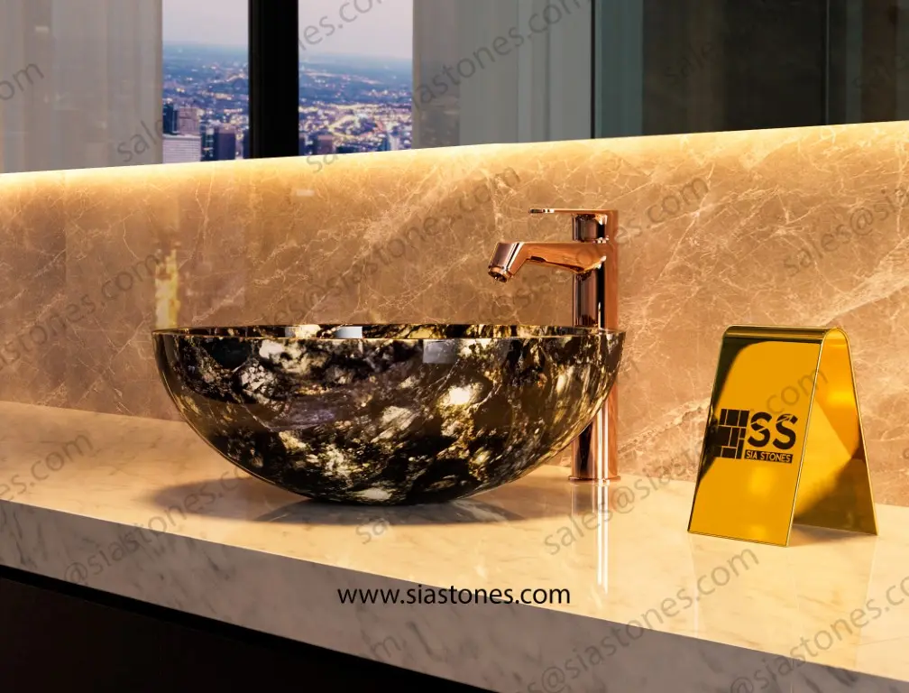 Labradorite Gemstone Round Wash Basin - Image 4