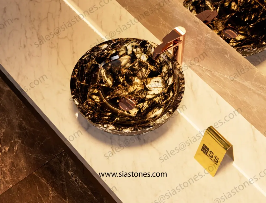 Labradorite Gemstone Round Wash Basin - Image 3