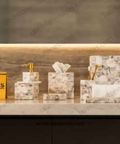 Alternative view of Lace Agate Bath Accessories Set