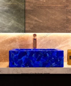 Alternative view of Lapis Lazuli Square Sloped Wash Basin