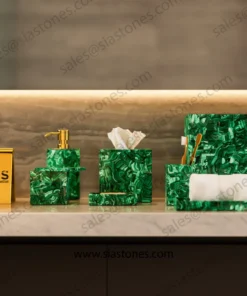 Alternative view of Malachite Bath Accessories Set