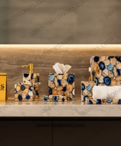 Alternative view of Mix Agate Bath Accessories Set