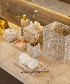 Mother of Pearl Bath Accessories Set