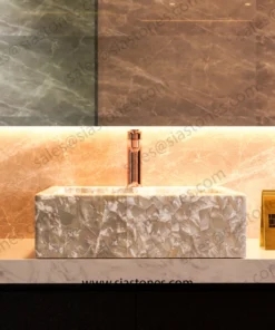 Alternative view of Mother Of Pearl Square Sloped Wash Basin