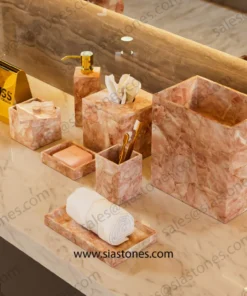 Pink Quartz Bath Accessories Set