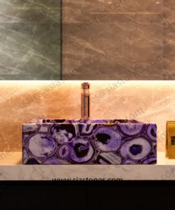 Alternative view of Purple Agate Square Sloped Wash Basin
