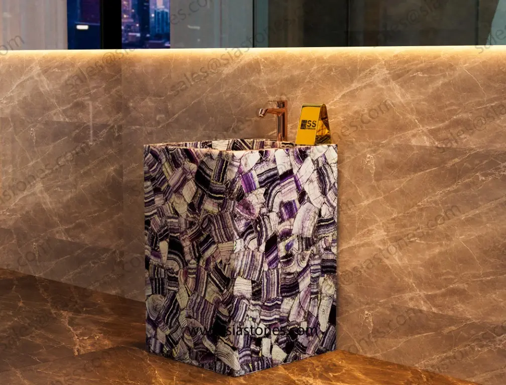 Purple Fluorite Pedestal Sink - Image 4