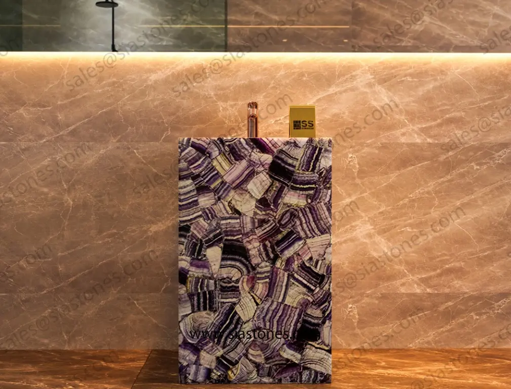 Purple Fluorite Pedestal Sink - Image 3