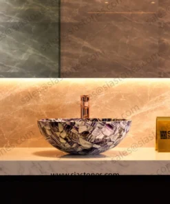 Alternative view of Purple Fluorite Round Wash Basin