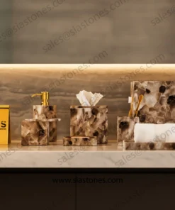Alternative view of Smoky Quartz Bath Accessories Set