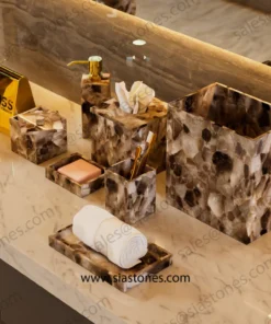 Smoky Quartz Bath Accessories Set