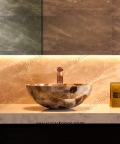 Alternative view of Smoky Quartz Round Wash Basin