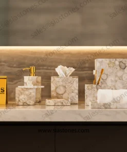 Alternative view of White Agate Bath Accessories Set