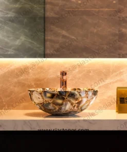 Alternative view of Yellow Agate Round Wash Basin